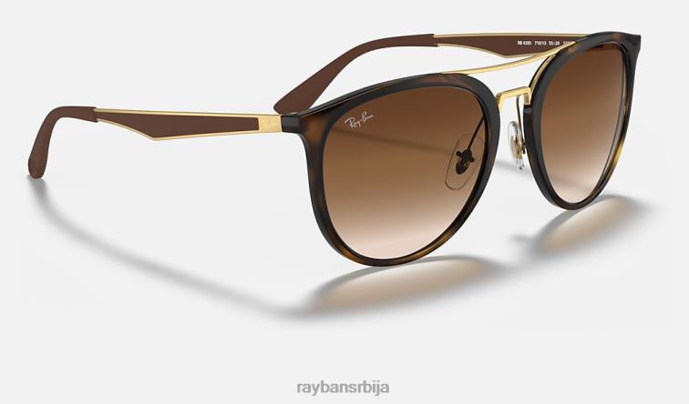 Ray-Ban рб4285 P0HP871 наочаре за сунце полирано светло хавана/браон мушкарци