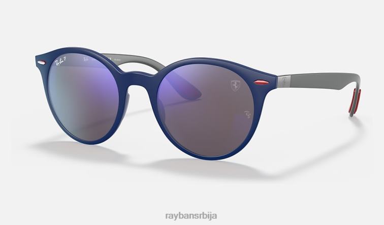 Ray-Ban рб4296м сцудериа феррари колекција P0HP1140 наочаре за сунце мат плава/плава мушкарци