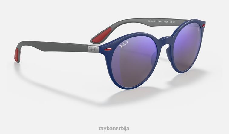 Ray-Ban рб4296м сцудериа феррари колекција P0HP1140 наочаре за сунце мат плава/плава мушкарци
