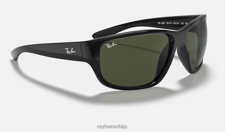 Ray-Ban рб4300 P0HP605 наочаре за сунце полирана црно/зелена мушкарци