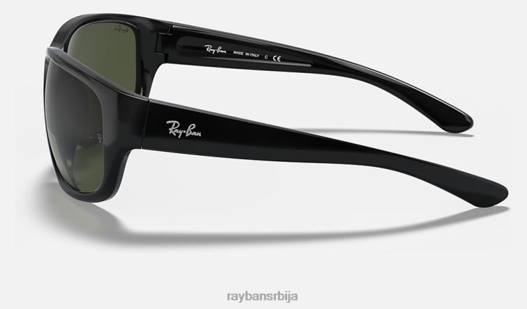 Ray-Ban рб4300 P0HP605 наочаре за сунце полирана црно/зелена мушкарци