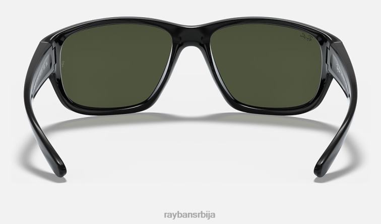 Ray-Ban рб4300 P0HP605 наочаре за сунце полирана црно/зелена мушкарци