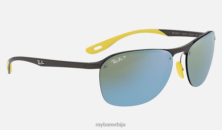 Ray-Ban рб4302м сцудериа феррари колекција P0HP1163 наочаре за сунце полирана сива/сребрна мушкарци