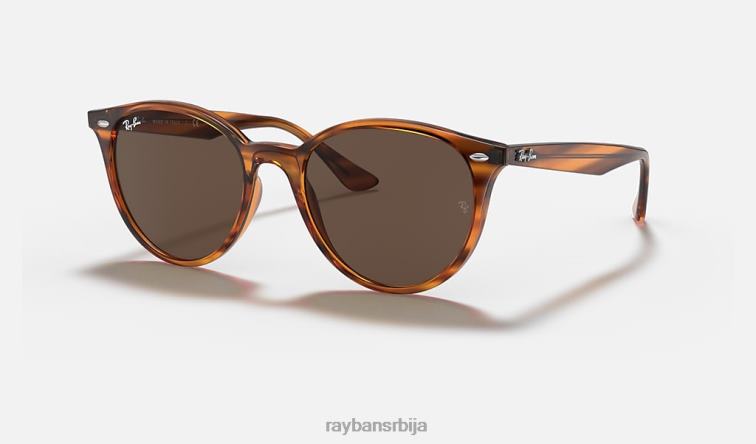 Ray-Ban рб4305 P0HP985 наочаре за сунце углачана пругаста црвена хавана/тамно браон мушкарци