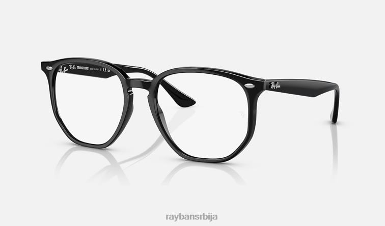 Ray-Ban рб4306 прелазе P0HP594 наочаре за сунце полирана црна/провидна/сива мушкарци