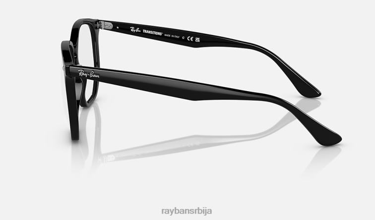 Ray-Ban рб4306 прелазе P0HP594 наочаре за сунце полирана црна/провидна/сива мушкарци