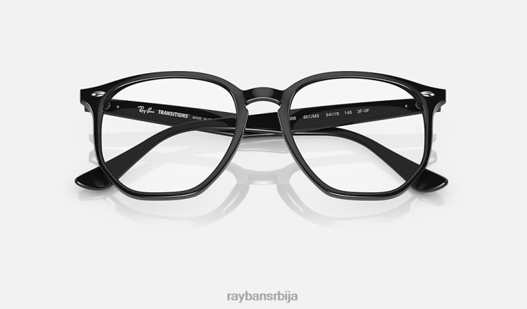 Ray-Ban рб4306 прелазе P0HP594 наочаре за сунце полирана црна/провидна/сива мушкарци