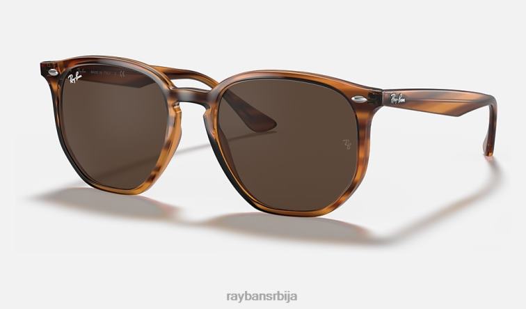 Ray-Ban рб4306 P0HP646 наочаре за сунце углачана пругаста црвена хавана/тамно браон мушкарци