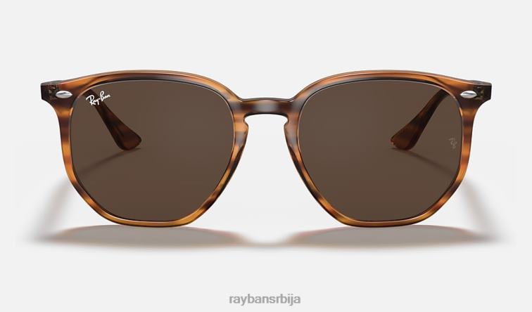 Ray-Ban рб4306 P0HP646 наочаре за сунце углачана пругаста црвена хавана/тамно браон мушкарци