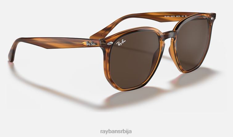 Ray-Ban рб4306 P0HP646 наочаре за сунце углачана пругаста црвена хавана/тамно браон мушкарци