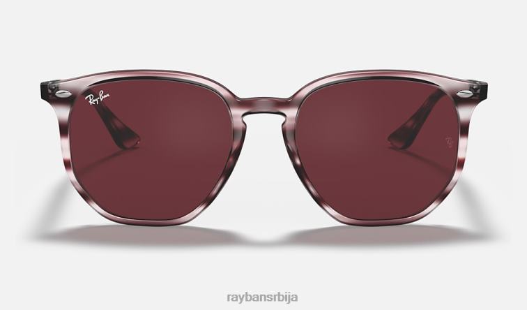 Ray-Ban рб4306 P0HP647 наочаре за сунце полирани пругасти бордо хавана/тамнољубичаста мушкарци