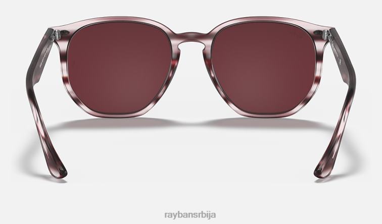 Ray-Ban рб4306 P0HP647 наочаре за сунце полирани пругасти бордо хавана/тамнољубичаста мушкарци