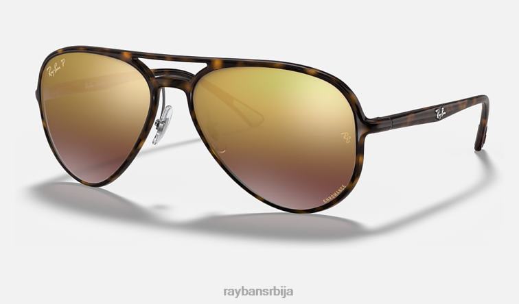 Ray-Ban рб4320цх цхроманце P0HP766 наочаре за сунце полирано светло хавана/љубичасто мушкарци