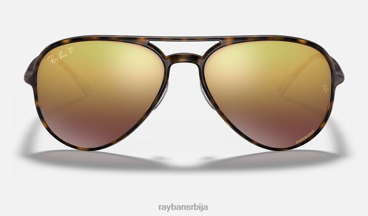 Ray-Ban рб4320цх цхроманце P0HP766 наочаре за сунце полирано светло хавана/љубичасто мушкарци