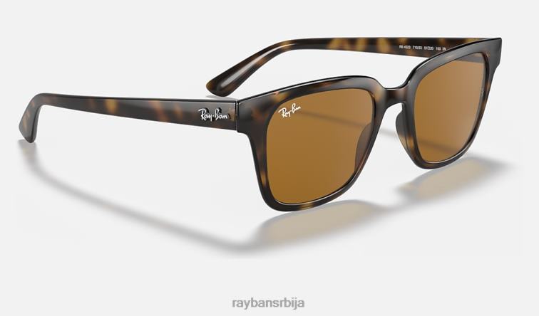 Ray-Ban рб4323 P0HP845 наочаре за сунце полирано светло хавана/браон мушкарци