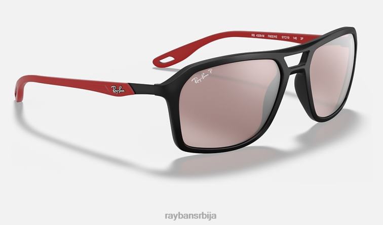 Ray-Ban рб4329м сцудериа феррари колекција P0HP1066 наочаре за сунце мат црна/сребрна мушкарци