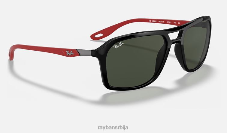 Ray-Ban рб4329м сцудериа феррари колекција P0HP1067 наочаре за сунце полирана црно/зелена мушкарци