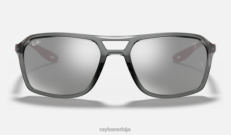 Ray-Ban рб4329м сцудериа феррари колекција P0HP1068 наочаре за сунце полирана провидна сива/сива мушкарци
