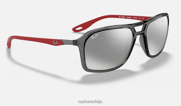 Ray-Ban рб4329м сцудериа феррари колекција P0HP1068 наочаре за сунце полирана провидна сива/сива мушкарци