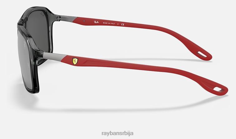 Ray-Ban рб4329м сцудериа феррари колекција P0HP1068 наочаре за сунце полирана провидна сива/сива мушкарци