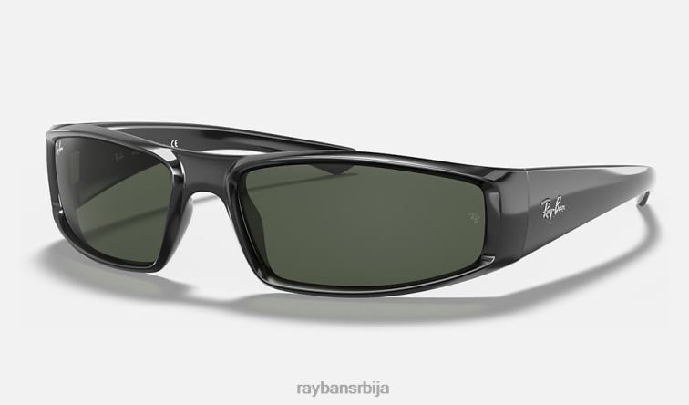 Ray-Ban рб4335 P0HP715 наочаре за сунце полирана црно/зелена мушкарци
