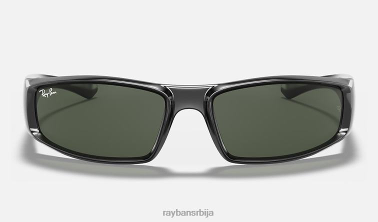 Ray-Ban рб4335 P0HP715 наочаре за сунце полирана црно/зелена мушкарци