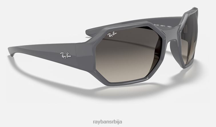 Ray-Ban рб4337 P0HP1007 наочаре за сунце полирана сива/сива мушкарци