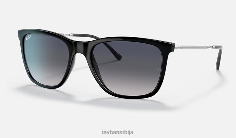 Ray-Ban рб4344 P0HP1013 наочаре за сунце полирана црна/плава/сива мушкарци