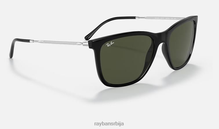 Ray-Ban рб4344 P0HP1015 наочаре за сунце полирана црно/зелена мушкарци
