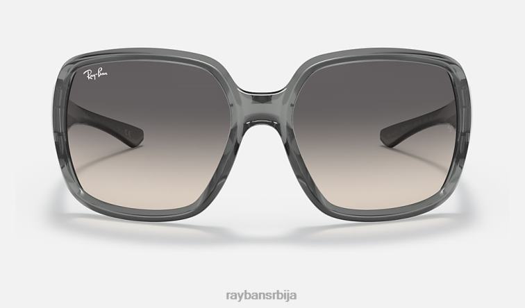 Ray-Ban рб4347 P0HP938 наочаре за сунце полирана провидна светлосива/тамно сива мушкарци