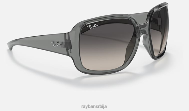 Ray-Ban рб4347 P0HP938 наочаре за сунце полирана провидна светлосива/тамно сива мушкарци