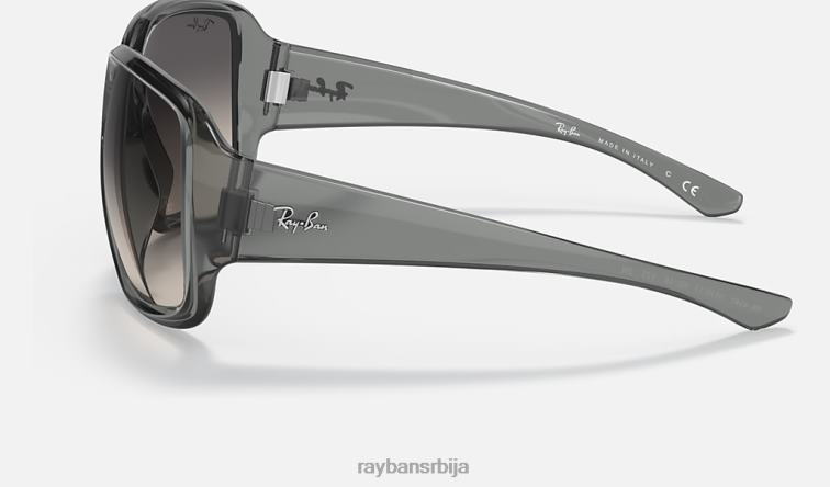 Ray-Ban рб4347 P0HP938 наочаре за сунце полирана провидна светлосива/тамно сива мушкарци