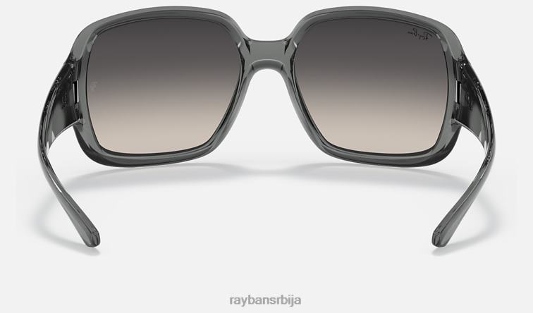 Ray-Ban рб4347 P0HP938 наочаре за сунце полирана провидна светлосива/тамно сива мушкарци