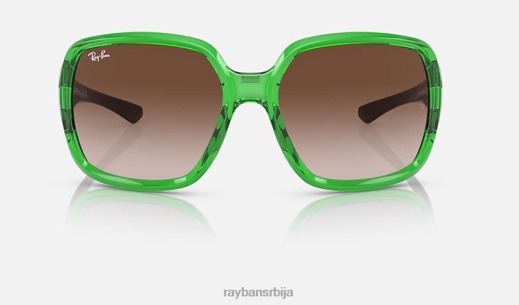 Ray-Ban рб4347 P0HP941 наочаре за сунце полирана провидна зелена/браон мушкарци