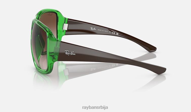 Ray-Ban рб4347 P0HP941 наочаре за сунце полирана провидна зелена/браон мушкарци