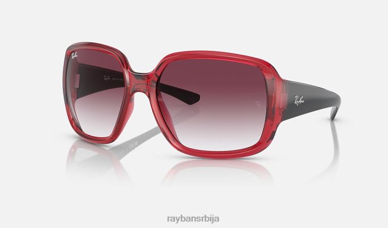 Ray-Ban рб4347 P0HP942 наочаре за сунце полирана провидна црвена/љубичаста мушкарци