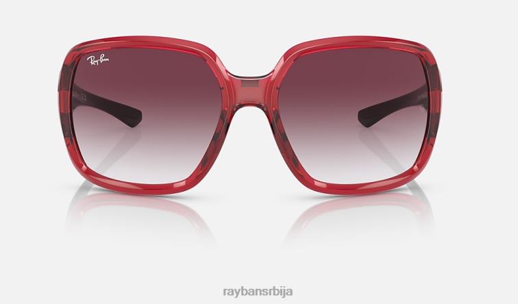 Ray-Ban рб4347 P0HP942 наочаре за сунце полирана провидна црвена/љубичаста мушкарци