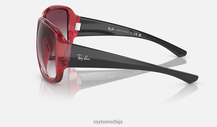 Ray-Ban рб4347 P0HP942 наочаре за сунце полирана провидна црвена/љубичаста мушкарци