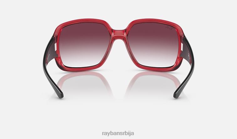 Ray-Ban рб4347 P0HP942 наочаре за сунце полирана провидна црвена/љубичаста мушкарци