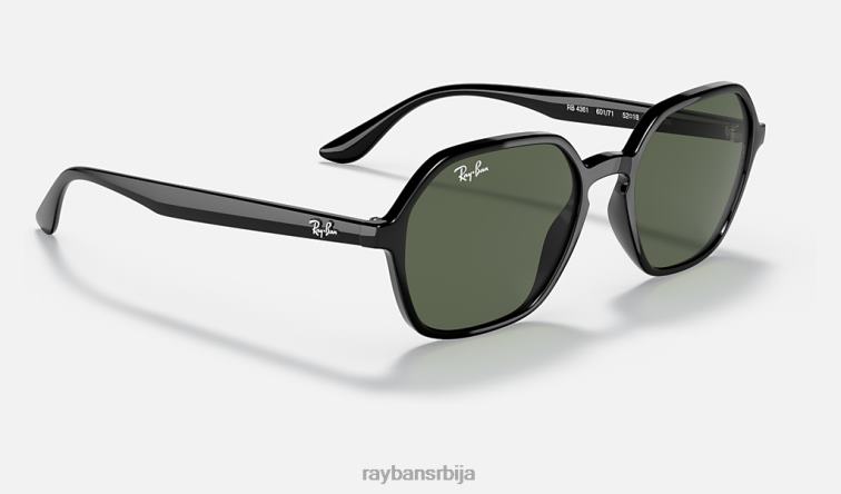Ray-Ban рб4361 P0HP1312 наочаре за сунце полирана црно/зелена мушкарци