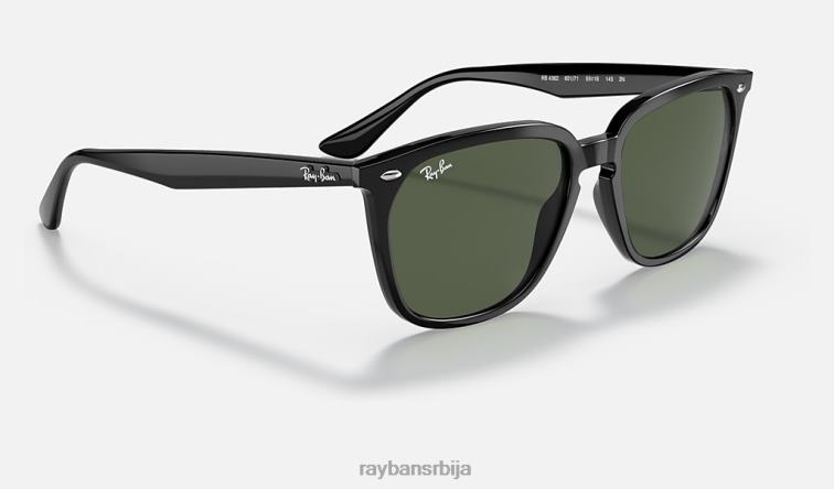 Ray-Ban рб4362 P0HP1301 наочаре за сунце полирана црно/зелена мушкарци