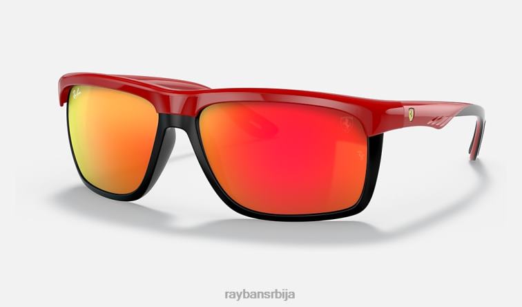 Ray-Ban рб4363м сцудериа феррари колекција P0HP1197 наочаре за сунце полирано црвено/црвено мушкарци