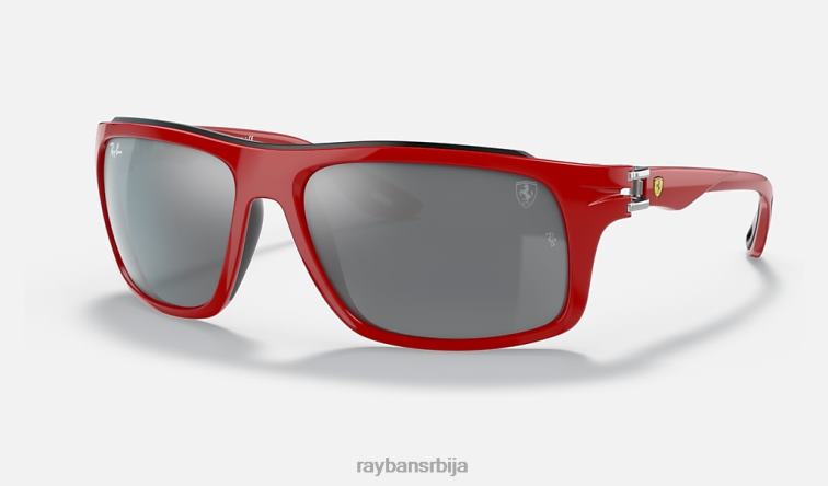 Ray-Ban рб4364м сцудериа феррари колекција P0HP1203 наочаре за сунце полирано црвено/сиво мушкарци