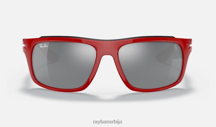 Ray-Ban рб4364м сцудериа феррари колекција P0HP1203 наочаре за сунце полирано црвено/сиво мушкарци