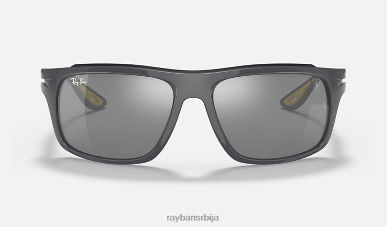 Ray-Ban рб4364м сцудериа феррари колекција P0HP1204 наочаре за сунце полирана сива/сива мушкарци