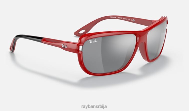 Ray-Ban рб4365м сцудериа феррари колекција P0HP1208 наочаре за сунце полирано црвено/сиво мушкарци