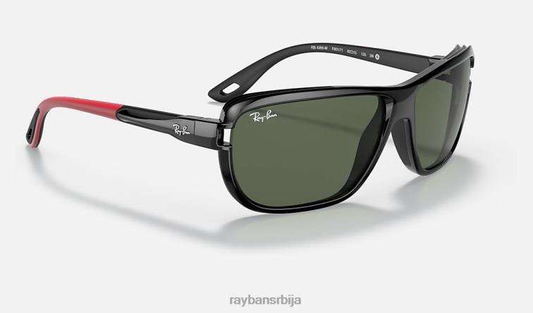 Ray-Ban рб4365м сцудериа феррари колекција P0HP1212 наочаре за сунце полирана црно/зелена мушкарци