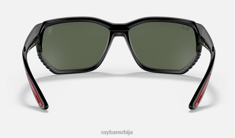 Ray-Ban рб4366м сцудериа феррари колекција P0HP1370 наочаре за сунце полирана црно/зелена мушкарци