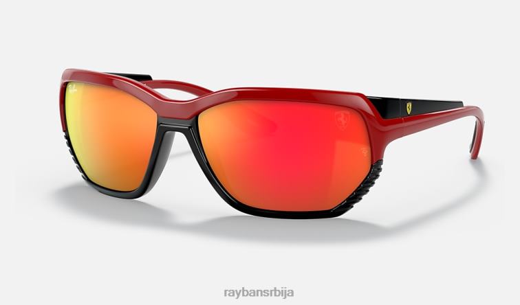 Ray-Ban рб4366м сцудериа феррари колекција P0HP1372 наочаре за сунце полирано црвено/црвено мушкарци