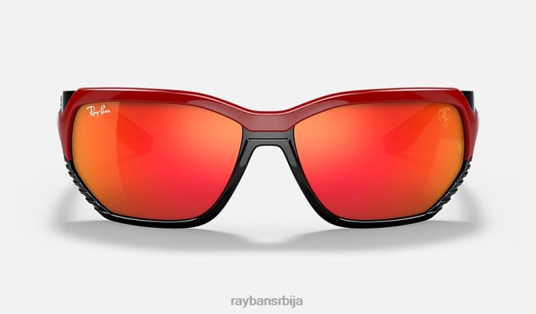 Ray-Ban рб4366м сцудериа феррари колекција P0HP1372 наочаре за сунце полирано црвено/црвено мушкарци